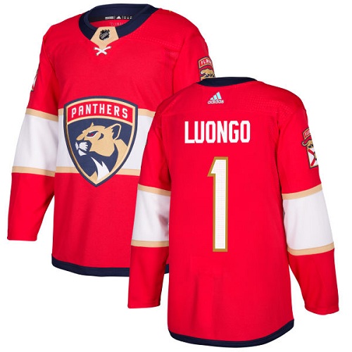 Adidas Men Florida Panthers 1 Roberto Luongo Red Home Authentic Stitched NHL Jersey